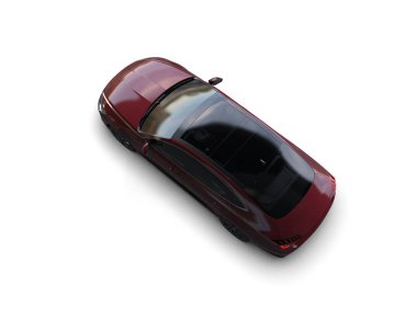 Modern araba arka planda izole edilmiş. 3d resimleme