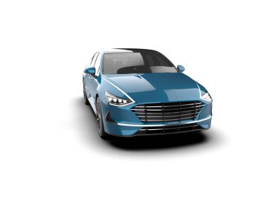 Modern araba arka planda izole edilmiş. 3d resimleme
