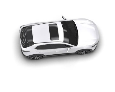 Modern araba arka planda izole edilmiş. 3d resimleme