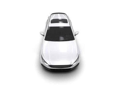 Modern araba arka planda izole edilmiş. 3d resimleme