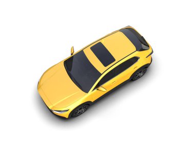 Modern araba arka planda izole edilmiş. 3d resimleme