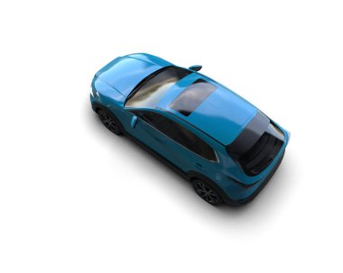 Modern araba arka planda izole edilmiş. 3d resimleme