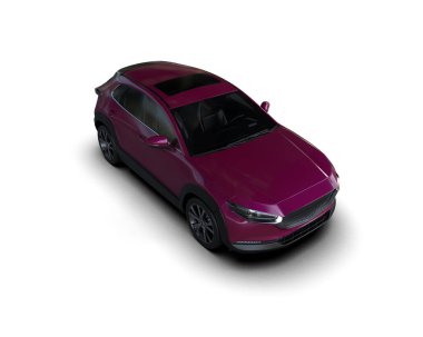 Modern araba arka planda izole edilmiş. 3d resimleme