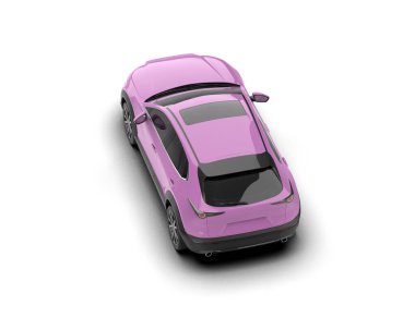 Modern araba arka planda izole edilmiş. 3d resimleme