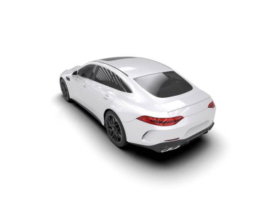 Modern araba arka planda izole edilmiş. 3d resimleme