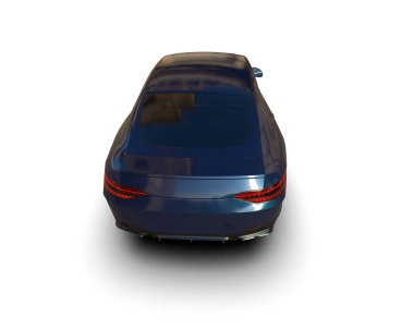 Modern araba arka planda izole edilmiş. 3d resimleme