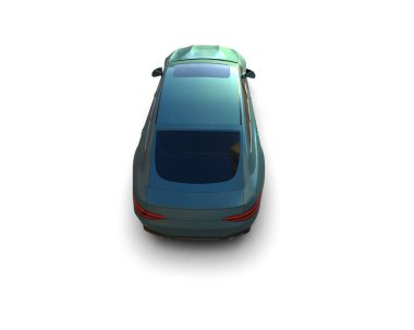 Modern araba arka planda izole edilmiş. 3d resimleme