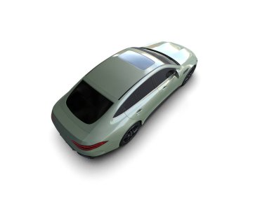 Modern araba arka planda izole edilmiş. 3d resimleme