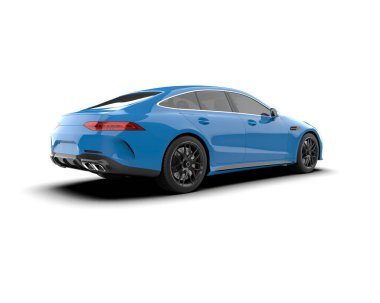 Modern araba arka planda izole edilmiş. 3d resimleme