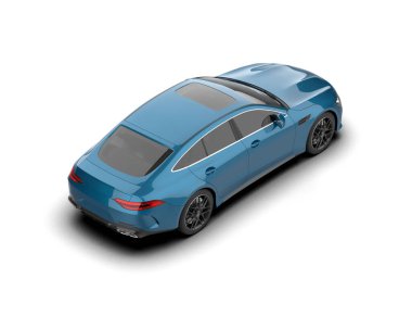 Modern araba arka planda izole edilmiş. 3d resimleme