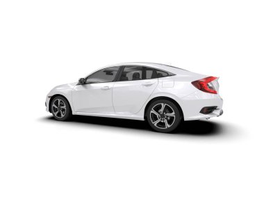 Modern araba arka planda izole edilmiş. 3d resimleme