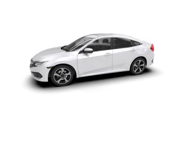 Modern araba arka planda izole edilmiş. 3d resimleme