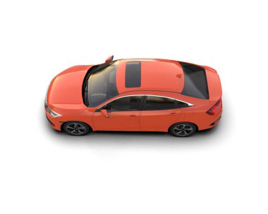 Modern araba arka planda izole edilmiş. 3d resimleme