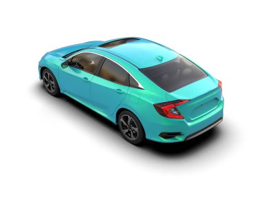 Modern araba arka planda izole edilmiş. 3d resimleme