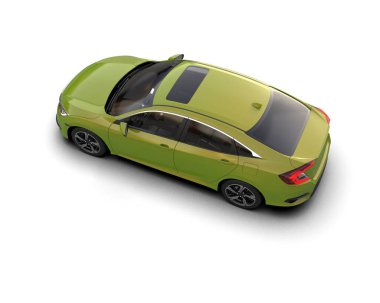 Modern araba arka planda izole edilmiş. 3d resimleme