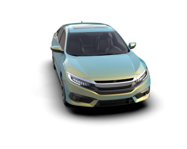 Modern araba arka planda izole edilmiş. 3d resimleme