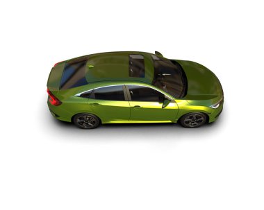 Modern araba arka planda izole edilmiş. 3d resimleme