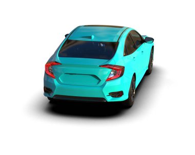 Modern araba arka planda izole edilmiş. 3d resimleme