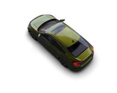 Modern araba arka planda izole edilmiş. 3d resimleme