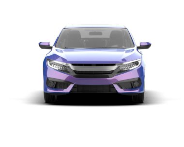 Modern araba arka planda izole edilmiş. 3d resimleme