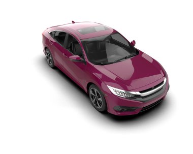 Modern araba arka planda izole edilmiş. 3d resimleme