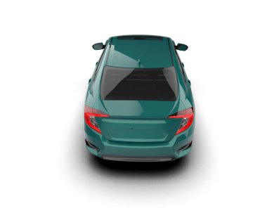 Modern araba arka planda izole edilmiş. 3d resimleme