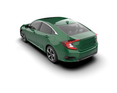 Modern araba arka planda izole edilmiş. 3d resimleme