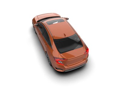 Modern araba arka planda izole edilmiş. 3d resimleme