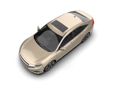Modern araba arka planda izole edilmiş. 3d resimleme