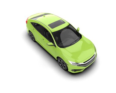 Modern araba arka planda izole edilmiş. 3d resimleme