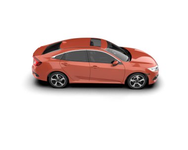 Modern araba arka planda izole edilmiş. 3d resimleme