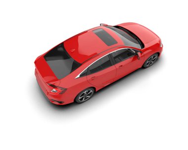 Modern araba arka planda izole edilmiş. 3d resimleme