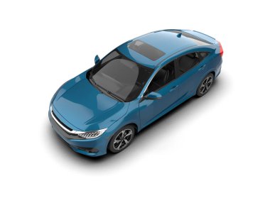 Modern araba arka planda izole edilmiş. 3d resimleme