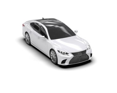 Modern araba arka planda izole edilmiş. 3d resimleme