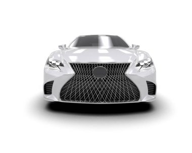 Modern araba arka planda izole edilmiş. 3d resimleme