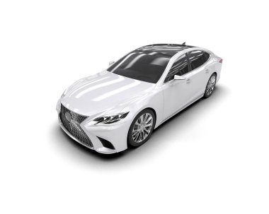 Modern araba arka planda izole edilmiş. 3d resimleme