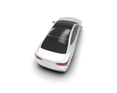 Modern araba arka planda izole edilmiş. 3d resimleme