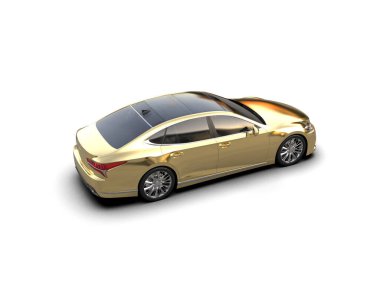 Modern araba arka planda izole edilmiş. 3d resimleme