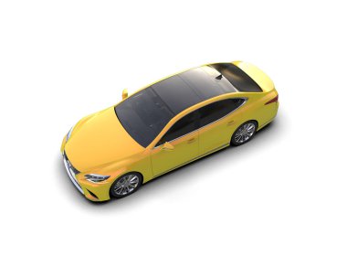 Modern araba arka planda izole edilmiş. 3d resimleme