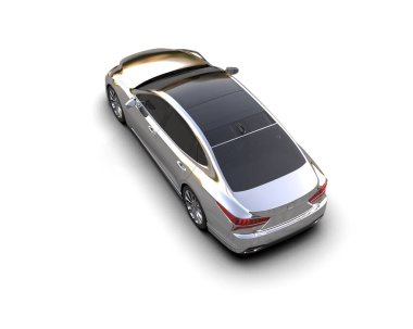 Modern araba arka planda izole edilmiş. 3d resimleme