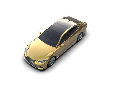 Modern araba arka planda izole edilmiş. 3d resimleme