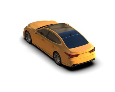 Modern araba arka planda izole edilmiş. 3d resimleme