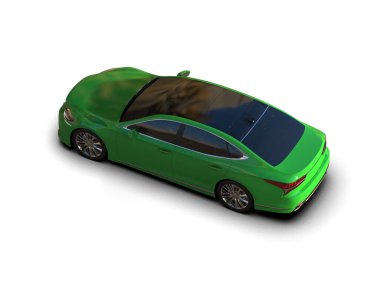Modern araba arka planda izole edilmiş. 3d resimleme