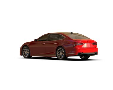 Modern araba arka planda izole edilmiş. 3d resimleme