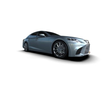 Modern araba arka planda izole edilmiş. 3d resimleme