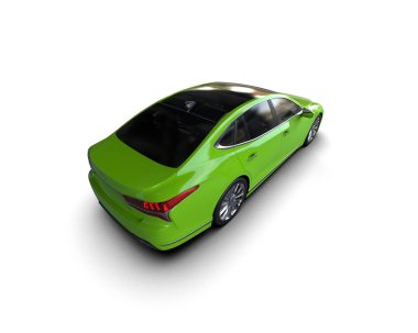 Modern araba arka planda izole edilmiş. 3d resimleme
