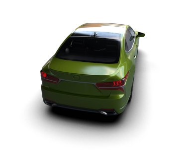 Modern araba arka planda izole edilmiş. 3d resimleme