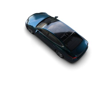 Modern araba arka planda izole edilmiş. 3d resimleme