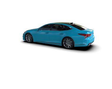 Modern araba arka planda izole edilmiş. 3d resimleme