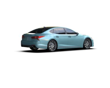 Modern araba arka planda izole edilmiş. 3d resimleme